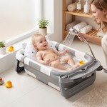 Topika Foldable Baby Bathtub with Thermometer & Cushion for 0-36 Monthes