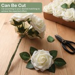 Topika Artificial Flowers 25pcs Foam Roses with Stems for wedding & decor