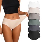 Lekkon Women Hi-Briefs Panties Classic Microfiber Silky Underwear, 3/6 Pack