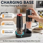 Topika-Electric Salt And Pepper Grinder Set,Rechargeable - 2 Gravity Mills