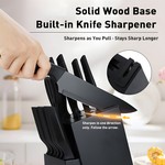 Topika 14 Piece Kitchen Knife Set with Knife Block, Sharp Stainless Blades