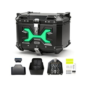 Motocentric Illuminated Motorcycle Top Case, 45L Aluminum Alloy Tail Box