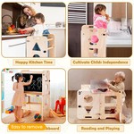 Topika Toddler Step Stool Tower 4-in-1 Foldable Wooden Learning Helper
