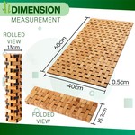 Topika - Wooden Slatted Bath Mat, Foldable Bamboo Anti Slip Shower Mat