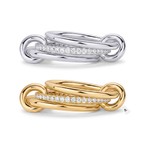 Topika Interlocked Stackable Rings for Women, Gold & Silver 2pcs Set