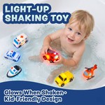 Topika Light Up Silicone Bath Toys 6piece, No Holes Educational Bath Toys