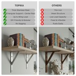 Topika Floating Shelves Brackets Stainless Steel Concealed Support 8Pcs Set
