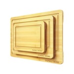 Topika - Bamboo Kitchen Cutting Boards Set, 3 Piece Wooden Chopping Boards