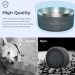 TopikaPet - Stainless Steel Dog Bowls with Non-Slip Silicone Base, 3 Colour