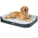 Topika Orthopaedic Dog Bed Large with L-Shaped Bolster, Non-Slip Base