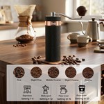 Bincoo - Manual Coffee Grinder Hand Grinder, Adjustable Burr For Pour-Over