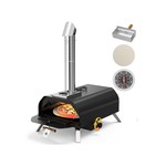 TopikaHome - Outdoor Wood Pellet Pizza Oven with Rotatable Stone & Chimney