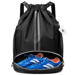 Topika - Sports Drawstring Backpack Gym Swim Bag with Shoe Section