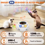 Topika Interactive Cat Toy, 3 in 1 Automatic Kitten Toy