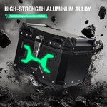 Motocentric Illuminated Motorcycle Top Case, 45L Aluminum Alloy Tail Box