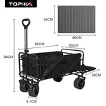 Topika 180L Foldable Camping Wagon Cart with Rear Door& Removable Table Top