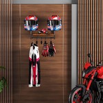 Topika - Motorcycle Helmet Holder Wall Mount, Helmet Rack Gear Storage Hook