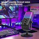 Topika - Square RGB Gaming Microphone, USB PC Streaming Mic Kit with Stand