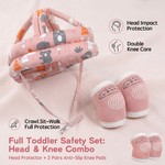 Topika Baby Safety Helmet Set with 4 Knee Pads for Crawling and Walking