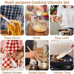 Topika Silicone Non-Stick Kitchen Utensil tool Set with Holder, 27pcs white