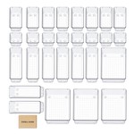 TopikaHome 28Pcs Clear Plastic Drawer Organizer Set, Organizers and Storage