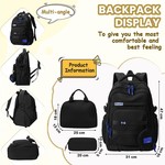 Topika School Bags Durable Kids Waterproof Backpack With Lunch Box 3Pcs Set