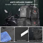 Motocentric 50/60L Waterproof Motorcycle Tail Bag, Rear Seat Travel Luggage