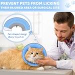 TopikaPet - Blue/Pink Soft Cat Cone Collar Adjustable, Lightweight