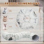 Topika Large Cat Donut Tunnel Warm And Cosy Design Plush Cave Detachable