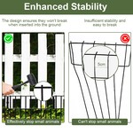 Topika Garden Animal Fence Barrier, No-Dig Metal Fence Panels 10pack