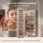 Topika - Jewellery Cabinet With Mirror LED Wall Mounted Lockable
