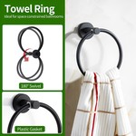 Topika - Bathroom Towel Racks Set 10 Pieces, Black/Silver Accessory Kit