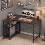 Topika L-Shaped Computer Desk with Shelves, 90cm Wide Corner Study Desk