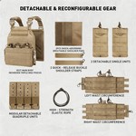 Topika - Heavy duty Tactical Vest 1000D Nylon Vest with MOLLE Pouches