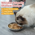 Topika Non-Slip Stainless Steel Cat Food Bowls Whisker Friendly