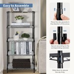Topika - Adjustable Shelf Organiser, 3/5-Tier Heavy-Duty Steel Storage Rack