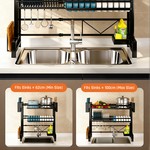 Topika 2 Tier Adjustable Over The Sink Dish Drying Rack& Accessories