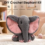 Topika - Crochet Kit For Beginners, Pink-Eared Elephant Crochet Set