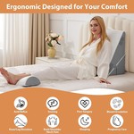 Topika - Wedge Pillow Post Surgery,Bed Wedge Pillows for Adult Sleep Apnoea