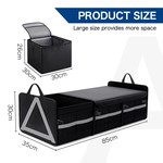 TopikaAuto 90L Car Trunk Organiser with Cooler Box Insulated Storage Bag
