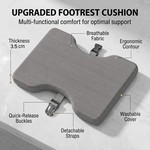 Topika- Adjustable Office Footrest, Ergonomic Bamboo Foot Rest With Cushion