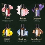 Topika - Essential Oils Set, 6 Piece Water-Soluble Fragrance Oils, 10ml