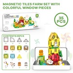 Topika Kids Mini Magnetic Tiles Travel Building Set with Metal Tin Box