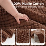 Topika 2 Pack Hooded Baby Bath Towels, Cotton Muslin Baby Towel Set