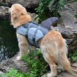 Topika Shark Dog Life Safety Vest , Pet Life Jacket Harness for Swimming