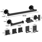 Bathroom Hardware Set, Towel Bar, Rings, Hooks, Paper Holder - 9 piece