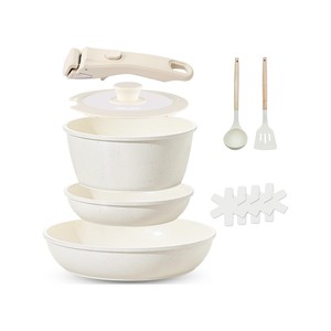 Topika - Nonstick Pots and Pan Set with Detachable Handle Space-Saving