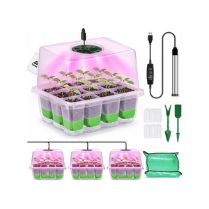 Topika - 4 pack Seed Starter Tray Kit Seed Starting Trays With Grow Light