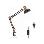 Topika LED Clamp Desk Lamp, Long Arm Foldable Metal Table Lamp For Reading