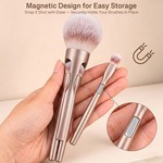 Topika 4-in-1 Magnetic Makeup Brush Set with Storage Pouch